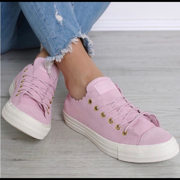 Converse Shoes - Converse Frilly Thrills Pink Suede Shoes
